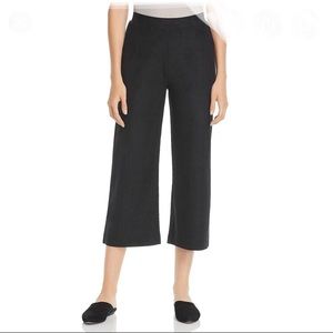 Lysse Black Suede Cropped Leggings Wide Leg Pants Culottes